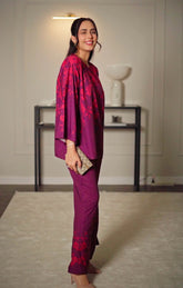 Sylvie - Contemporary Short Shirt with Trendy Prints and Matching Trousers